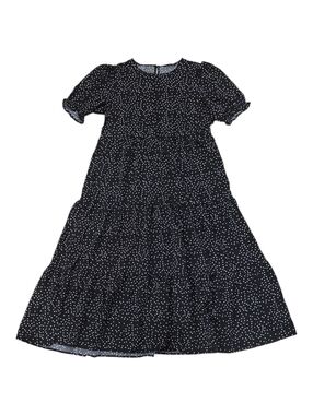 Pretty Garden Black Polka Dot Tiered Cottagecore Dress M